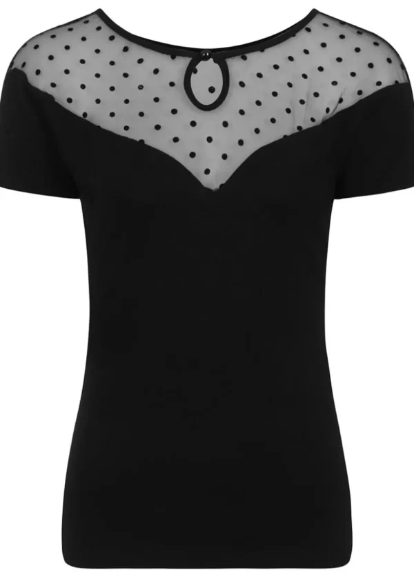 Banned Smoulder Polkadot 50's Top Black