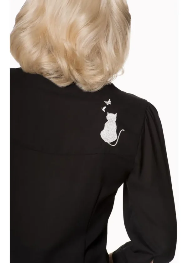 Banned Snow Bird Cat Blouse Black
