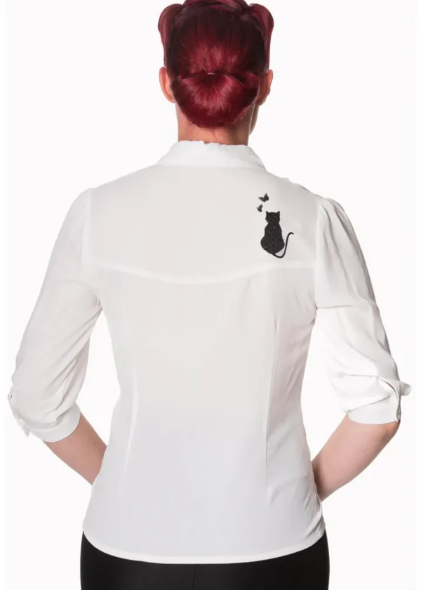 Banned Snow Bird Cat Blouse White