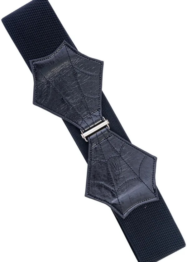 Banned Spiderweb Bow Elastic Belt Black