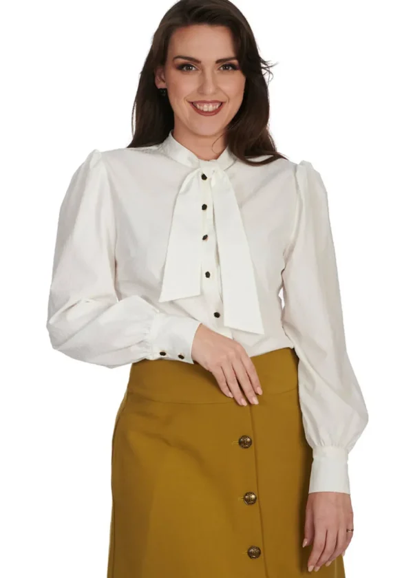 Banned Spot Texture 40's Blouse White