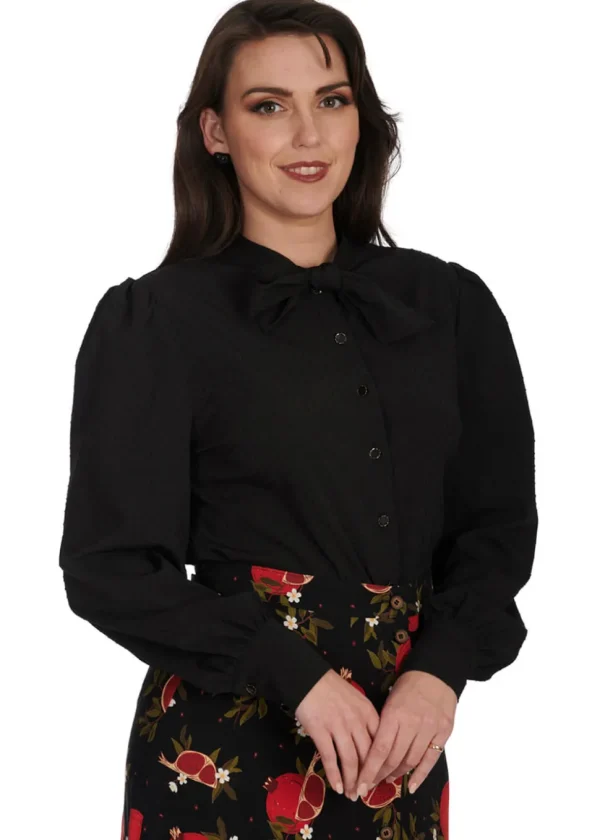 Banned Spot Texture 40's Blouse Black