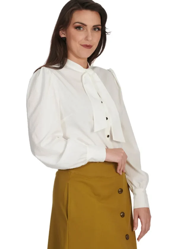 Banned Spot Texture 40's Blouse White