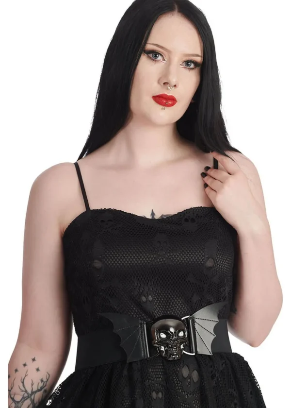 Banned Storm Skull Elastic Belt Black