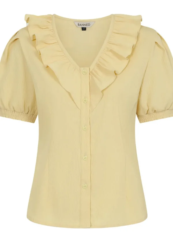 Banned Summer Sweetheart 40's Blouse Peach