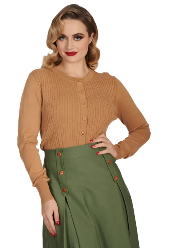 Banned Sylvia 50's Cardigan Biscuit Beige
