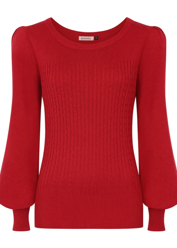 Banned Una Cable 40's Jumper Burgundy