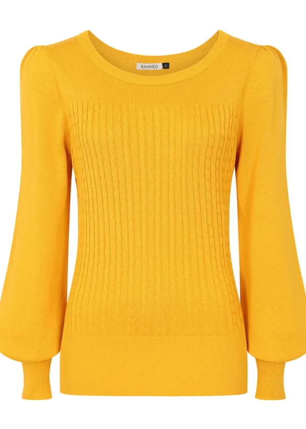Banned Una Cable 40's Jumper Mustard