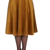Banned Velvet Dreams 50's Swing Skirt Biscuit Beige