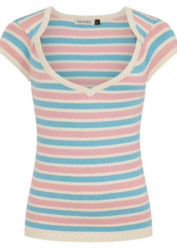 Banned Vivian Striped Jumper Pink Blue