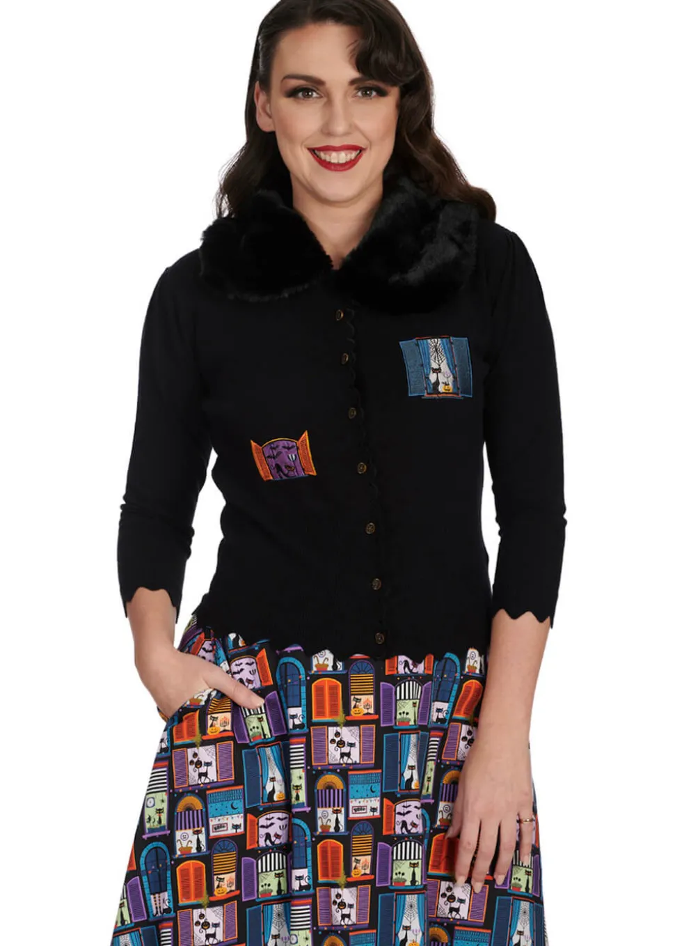 banned_window_cat_s_cardi_0.webp Banned Window Cat 40's Cardigan Black