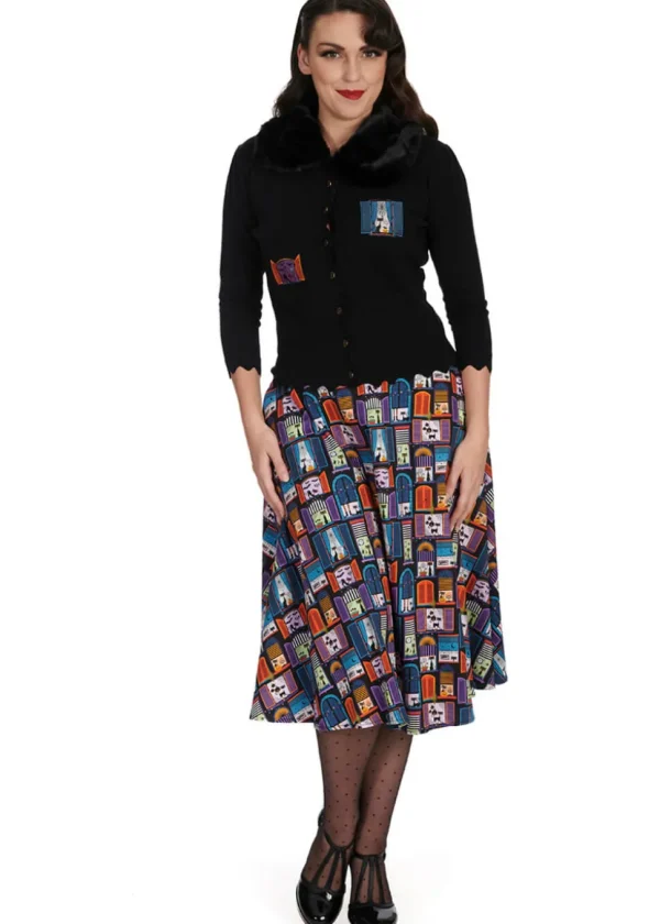 Banned Window Cat 50's Swing Skirt Black