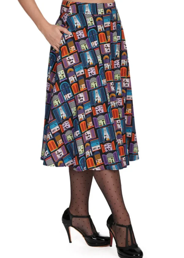 Banned Window Cat 50's Swing Skirt Black
