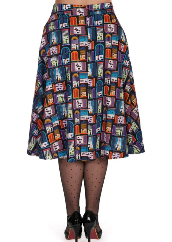 Banned Window Cat 50's Swing Skirt Black