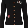 Banned Woodland Mushroom 40's Cardigan Black