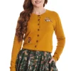 Banned Woodland Mushroom 40's Cardigan Mustard