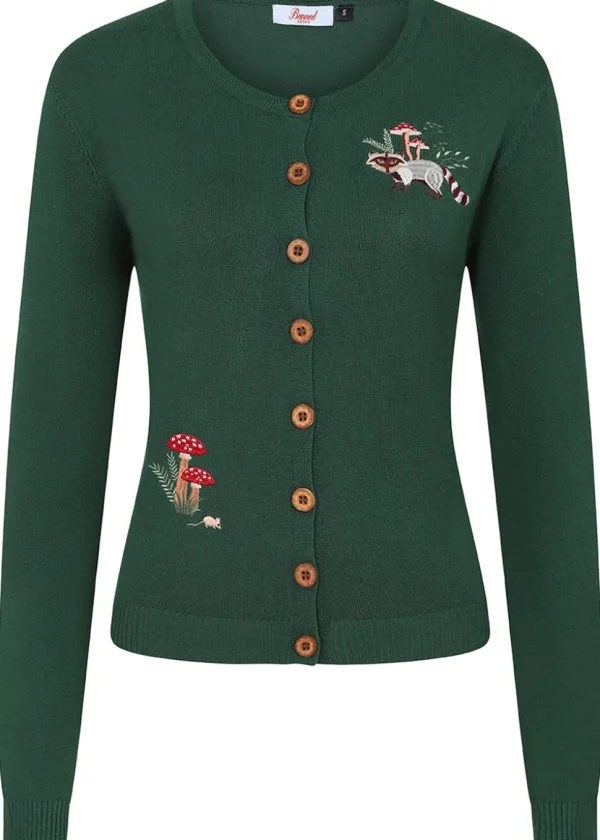 Banned Woodland Mushroom 40's Cardigan Green