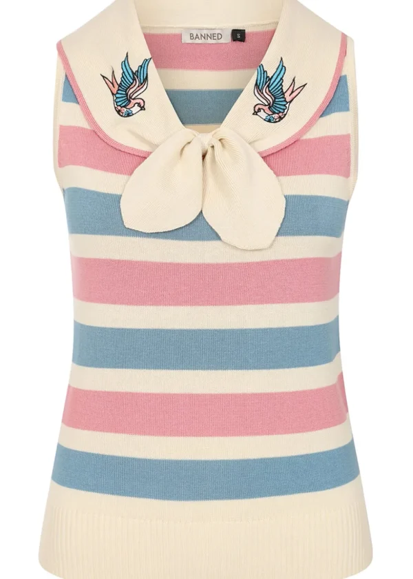 Banned Zelda Swallow Striped Jumper Cream