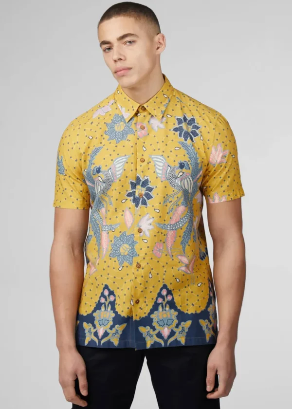 Ben Sherman Abstract Botanical Shirt Sunflower