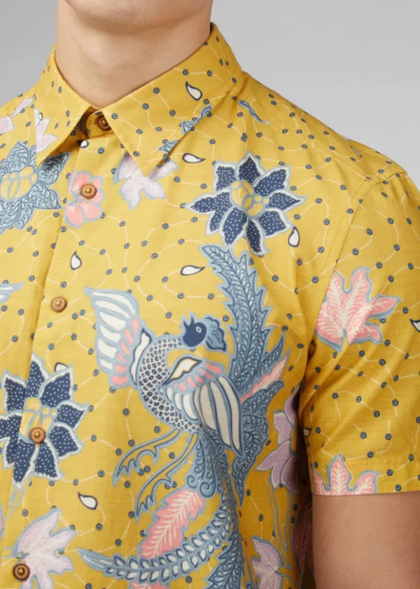 Ben Sherman Abstract Botanical Shirt Sunflower