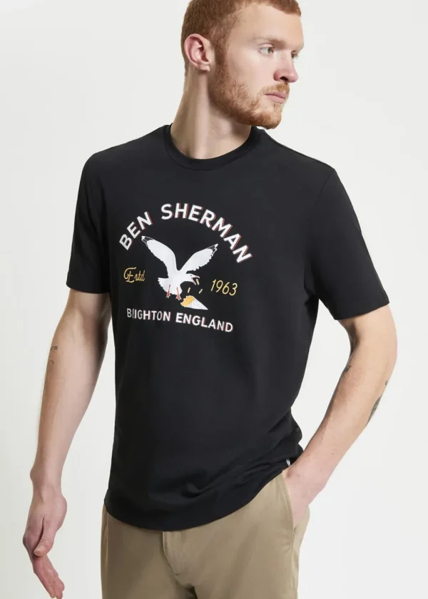 Ben Sherman Brighton Seagull T-Shirt Black