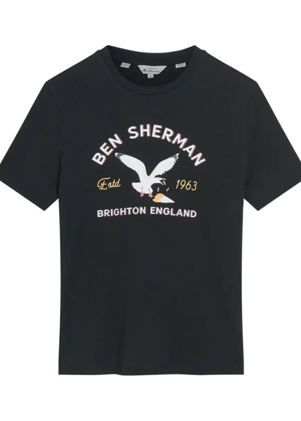 Ben Sherman Brighton Seagull T-Shirt Black
