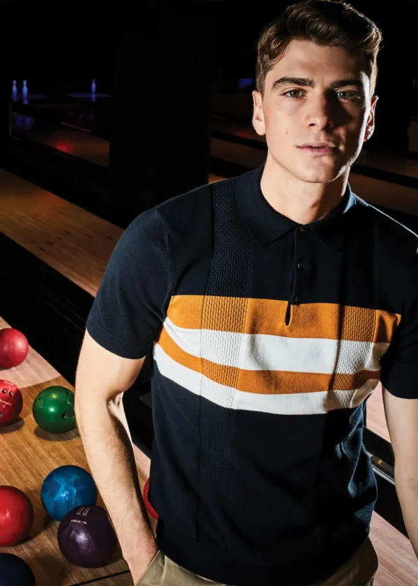 Ben Sherman Chest Stripe Polo Black