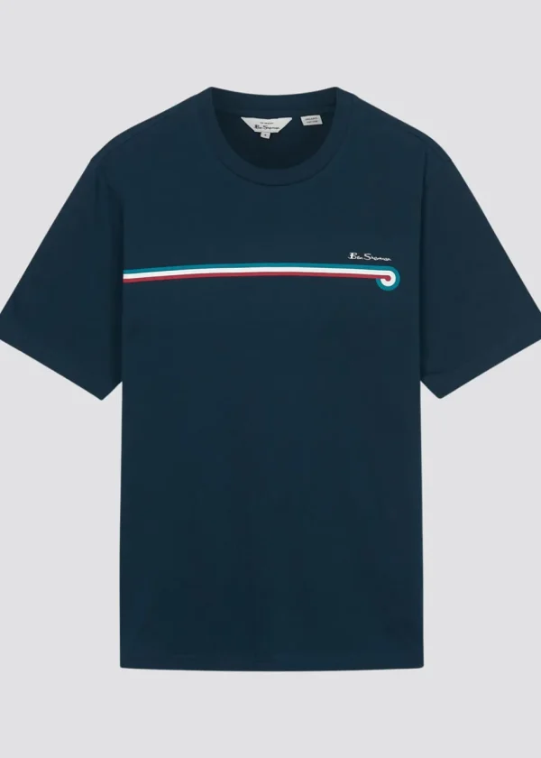 Ben Sherman Core Stripe T-Shirt Dark Navy