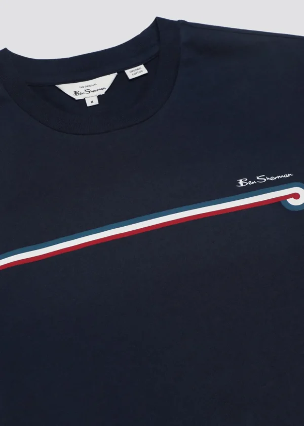 Ben Sherman Core Stripe T-Shirt Dark Navy