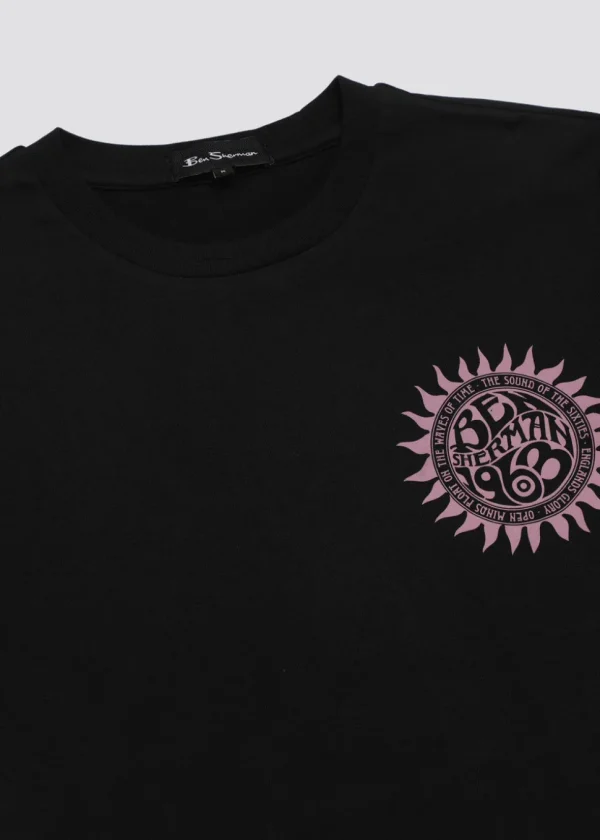 Ben Sherman Festival Poster T-Shirt Black