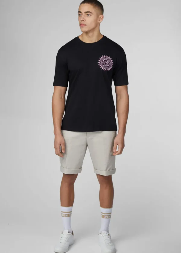 Ben Sherman Festival Poster T-Shirt Black