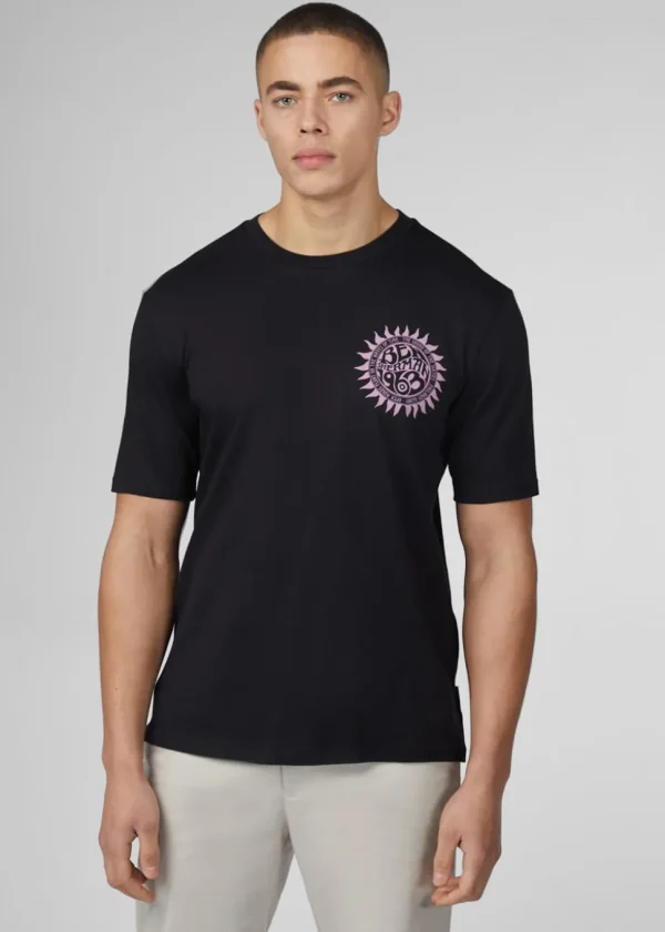 Ben Sherman Festival Poster T-Shirt Black