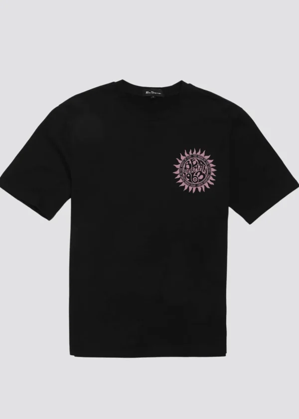 Ben Sherman Festival Poster T-Shirt Black