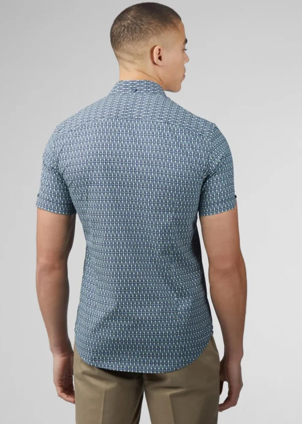 Ben Sherman Geo Spot Shirt Petrol Blue