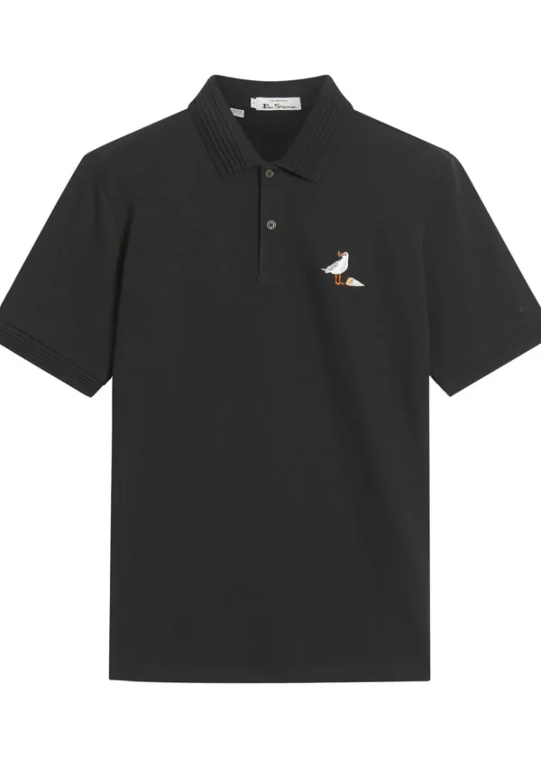 Ben Sherman Gull Embroidery Polo Zwart