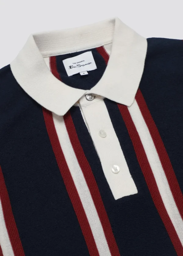 Ben Sherman Mod Knitted Rugby Polo Dark Navy