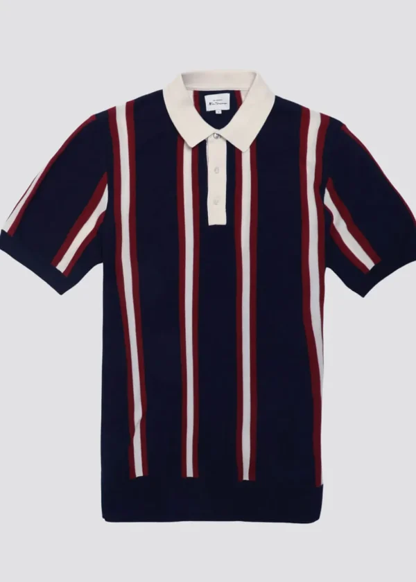 Ben Sherman Mod Knitted Rugby Polo Dark Navy