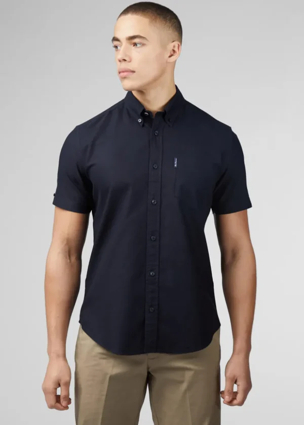 Ben Sherman Organic Oxford Short Sleeve Shirt Black