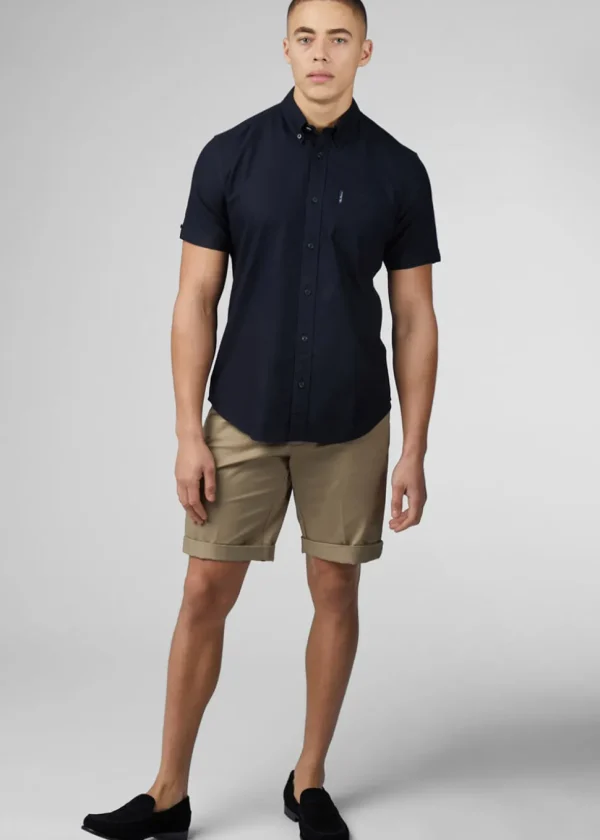 Ben Sherman Organic Oxford Short Sleeve Shirt Black