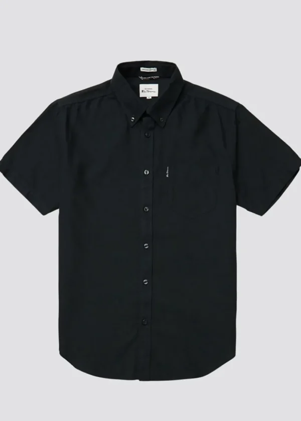 Ben Sherman Organic Oxford Short Sleeve Shirt Black