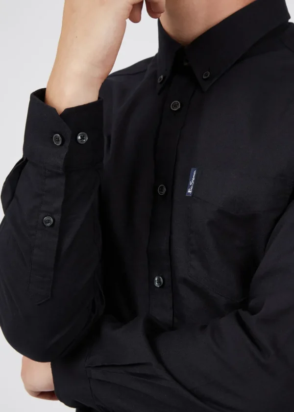 Ben Sherman Organic Oxford Long Sleeve Shirt Black