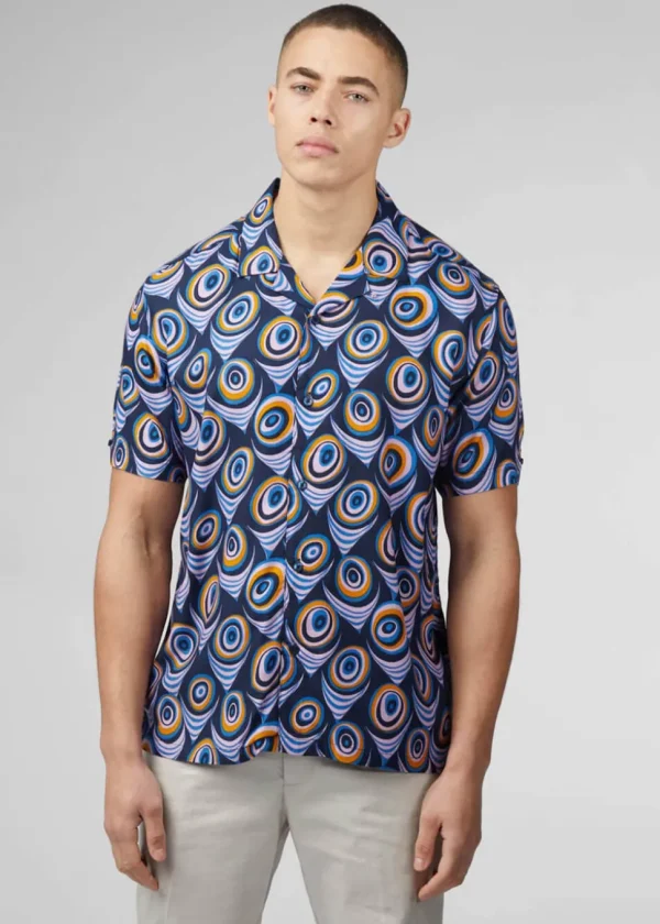 Ben Sherman Psychadelic Shirt in Violet