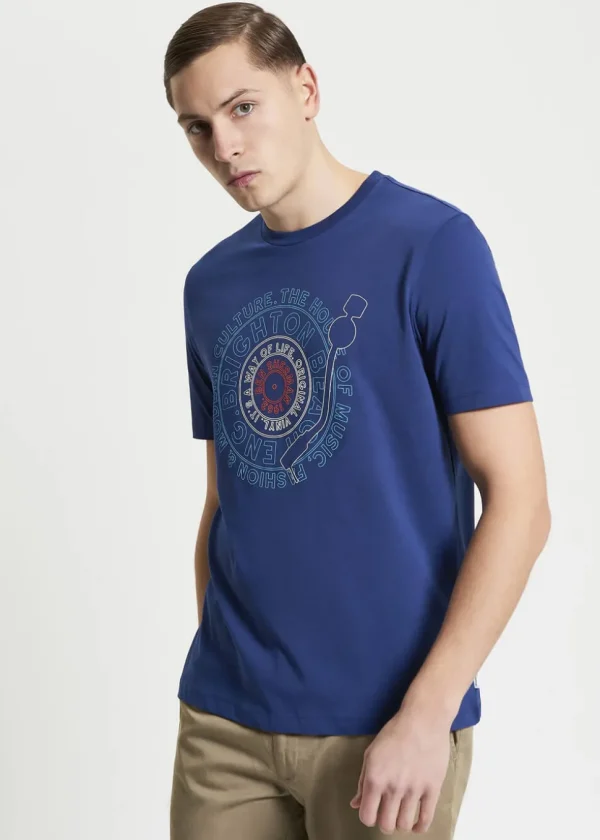 Ben Sherman Record Target T-Shirt Blue