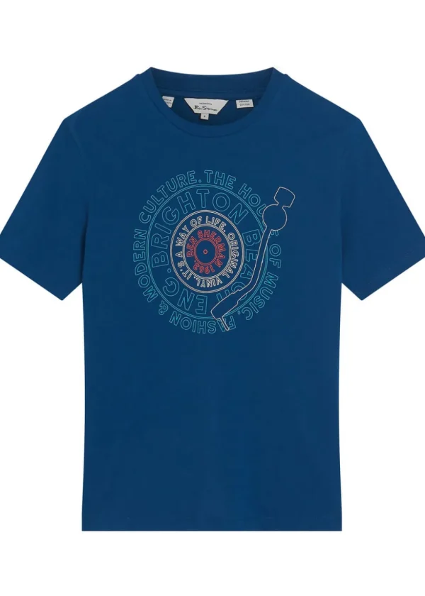 Ben Sherman Record Target T-Shirt Blue