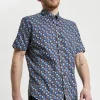 Ben Sherman Retro Geo Shirt Blue