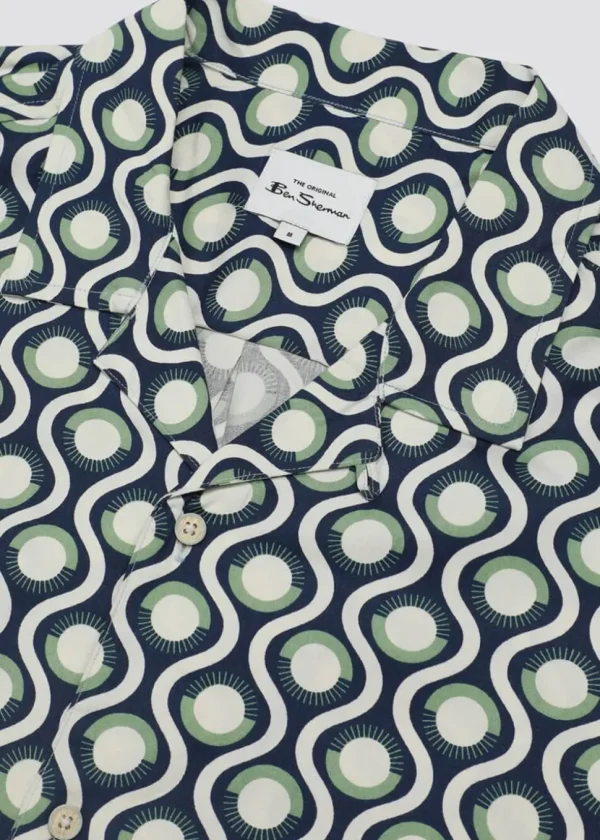 Ben Sherman Retro Geo Shirt Grass Green