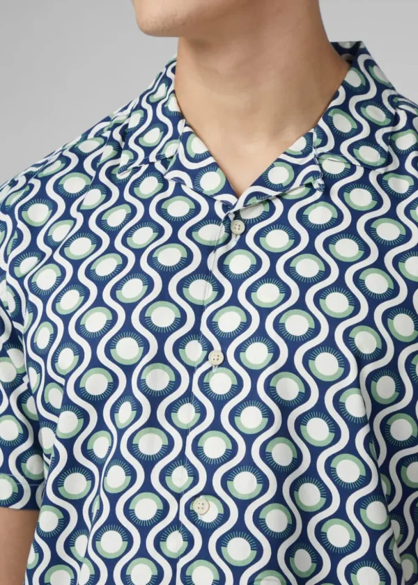 Ben Sherman Retro Geo Shirt Grass Green