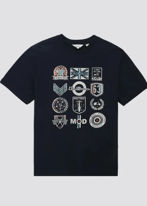 Ben Sherman Scooter Clubs T-Shirt Dark Navy