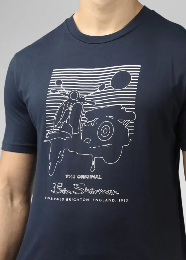 Ben Sherman Summer Scooter T-Shirt Dark Navy