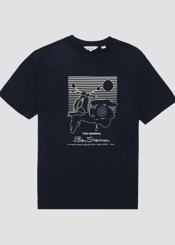 Ben Sherman Summer Scooter T-Shirt Dark Navy